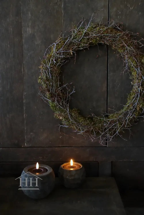 Green moss wreath with bonsai 40-42cm