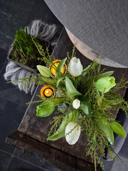 Tulpen bundel mix wit - groen 30cm