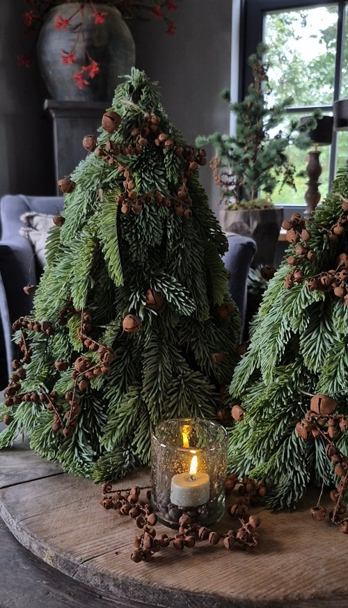 Christmas hanger star with bells rust - 15 cm