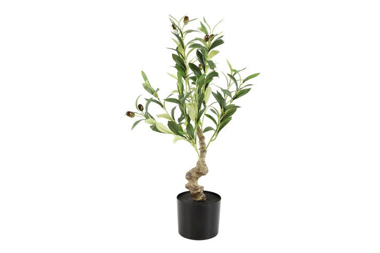 Kunstolijfboom in zwarte binnenpot 60 cm