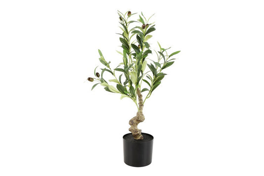 Kunstolijfboom in zwarte binnenpot 60 cm