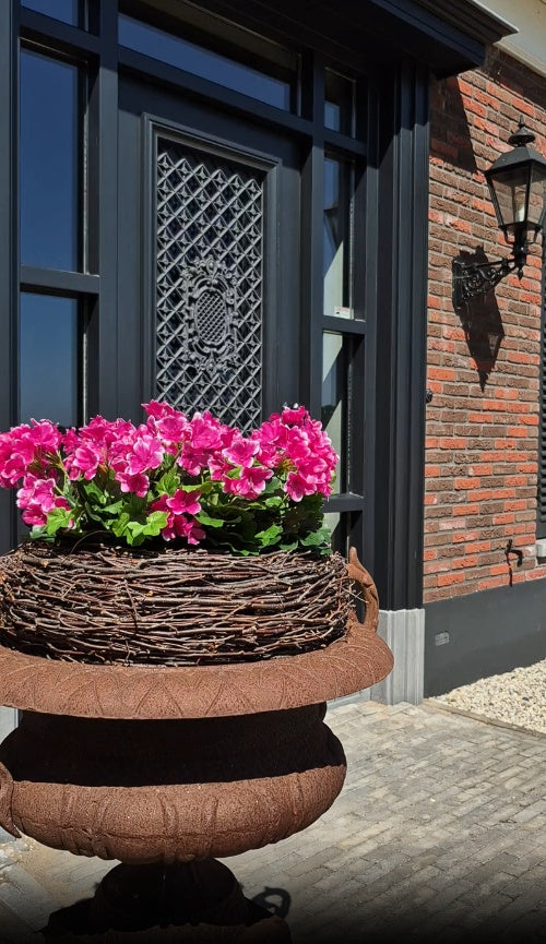 Oostenrijkse geranium kunstplant fel roze met wit - 40 cm - UV-bestendig