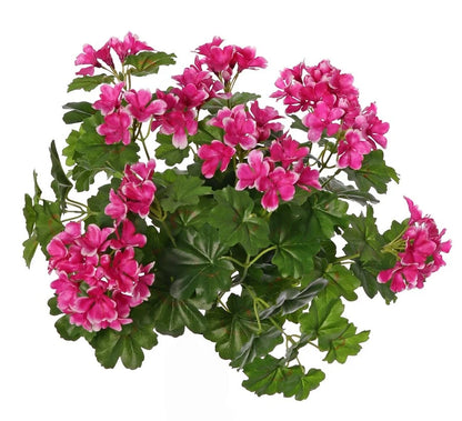 Oostenrijkse geranium kunstplant fel roze met wit - 40 cm - UV-bestendig