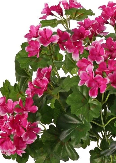 Oostenrijkse geranium kunstplant fel roze met wit - 40 cm - UV-bestendig