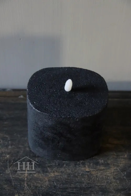 Countryfield - led kaars ovaal zwart - 8x10x10cm