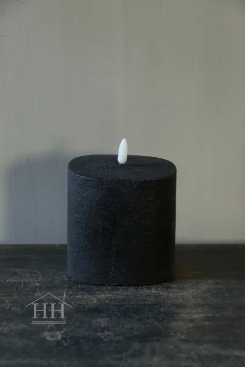 Countryfield - led kaars ovaal zwart - 8x10x10cm