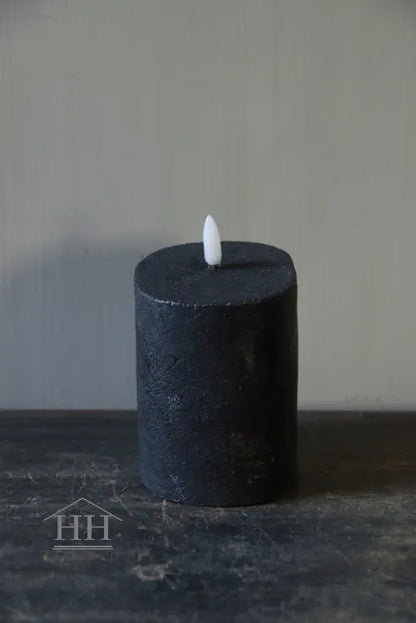 Countryfield - led kaars ovaal zwart - 8x10x10cm