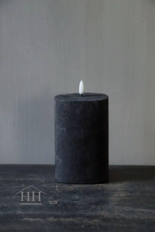 Countryfield - led kaars ovaal zwart - 8x10x15cm