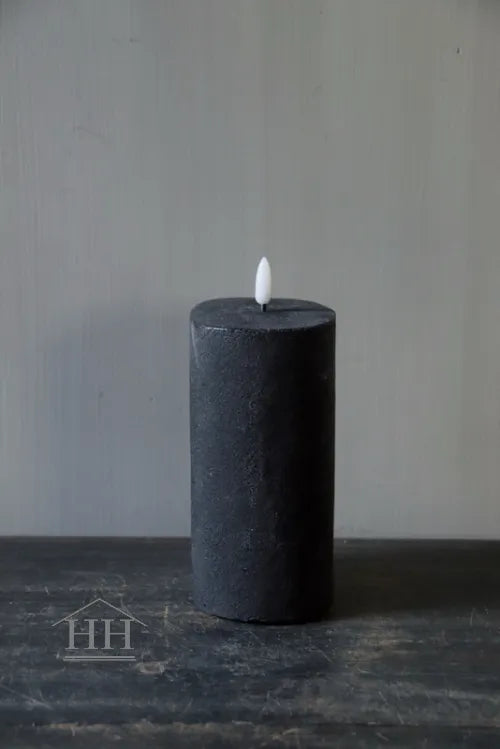 Countryfield - led kaars ovaal zwart - 8x10x15cm