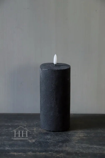 Countryfield - led kaars ovaal zwart - 8x10x15cm