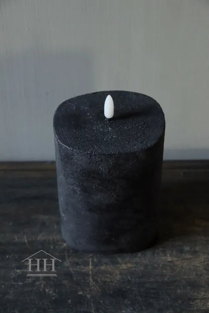 Countryfield - led kaars ovaal zwart - 8x10x15cm