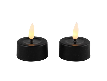 Theelichtjes zwart 2 stuks