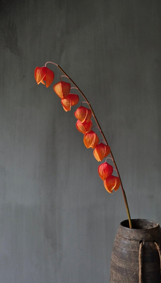Physalis kunstbloem oranje - 88 cm