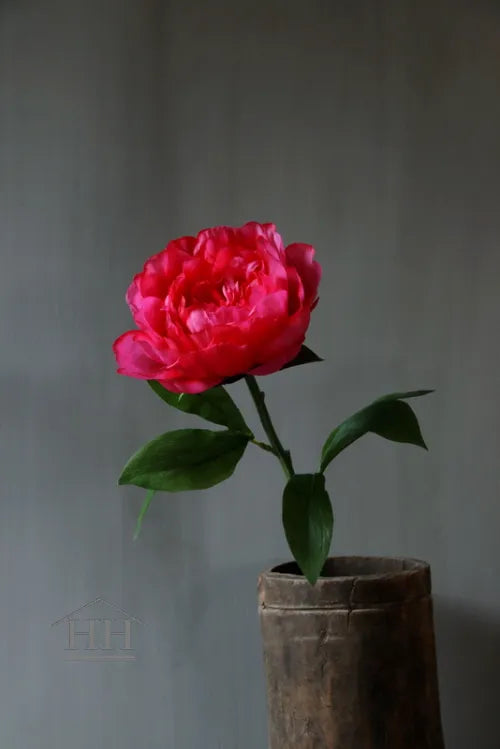 Kunstbloem pioenroos 50 cm fel roze