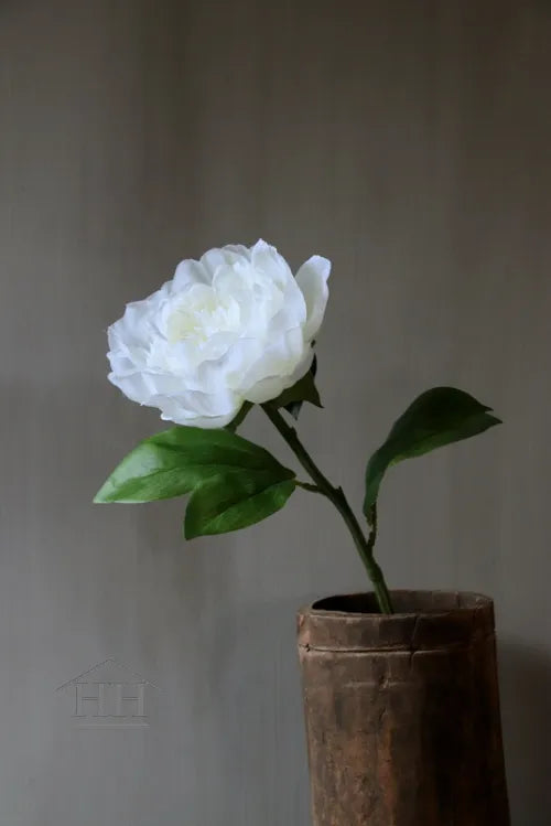 Kunstbloem pioenroos 50 cm wit