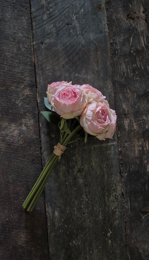 Pioenroosjes boeket roze 30 cm