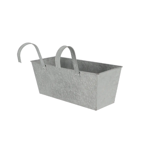 Zinken plantenbak met ophangarmen 40 cm