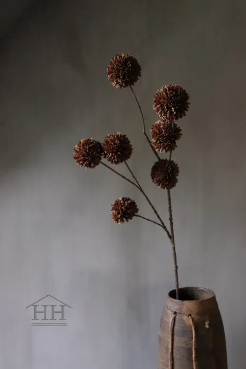 Künstlicher Pompon, 7 Kugeln, dunkelbraun, 98 cm