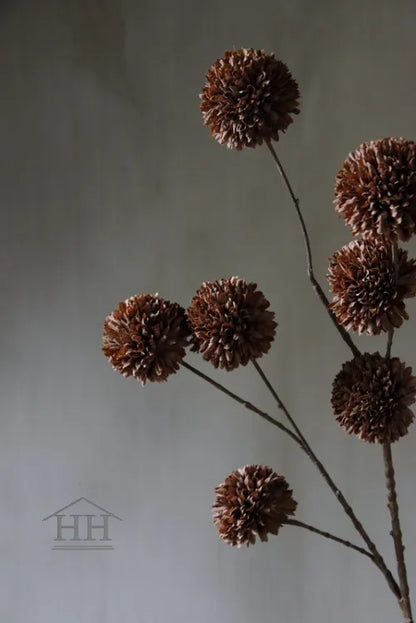 Kunst Pompom 7 bol donker koffie 98cm