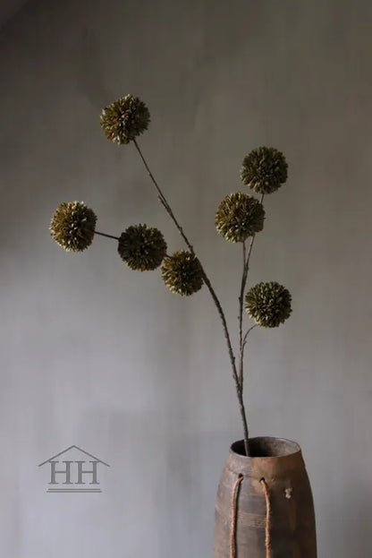 Künstlicher Pompon, 7-teilig, olivgrün, 98 cm