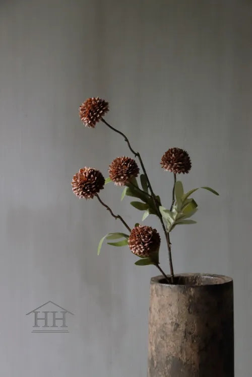 Künstlicher Pompom dunkler Kaffee 52cm