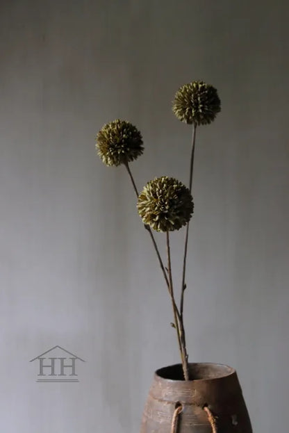 Kunst Pompom 3 bol olijfgroen 78cm