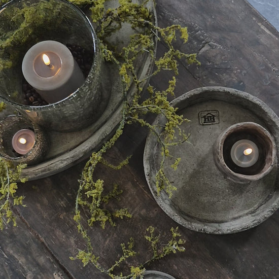 Kunst mos tak slinger 90cm tussen windlichten