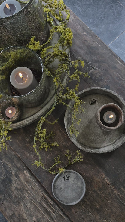 Kunst mos tak slinger 90cm tussen windlichten