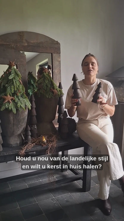 Houten boompjes 40, 50 en 60 cm – set van 3 met sieraad