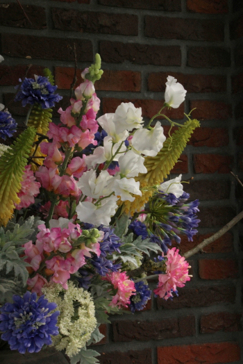 Pronkerwt kunstbloem in het wit