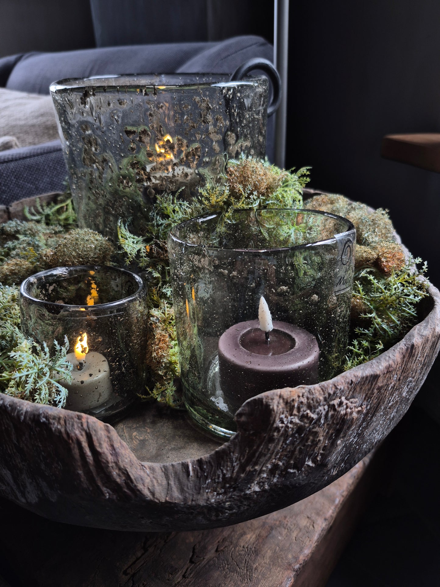 Künstliches Moos graubraun