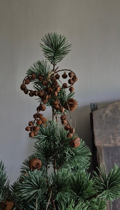 Christmas hanger bow with bells rust - 10x12 cm