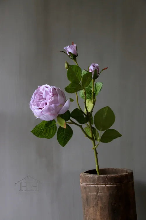 Kunstbloem roos 52 cm lila