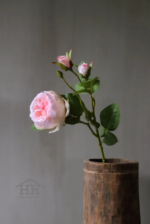 Kunstbloem roos 52 cm zacht roze