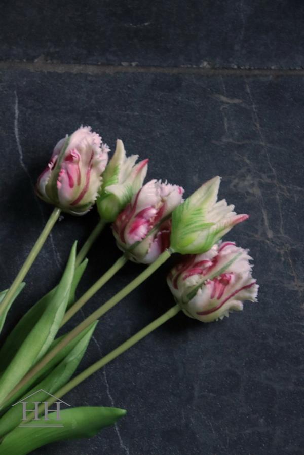 Kunst papegaai tulpen boeket | roze tulp | papegaai tulp kunst