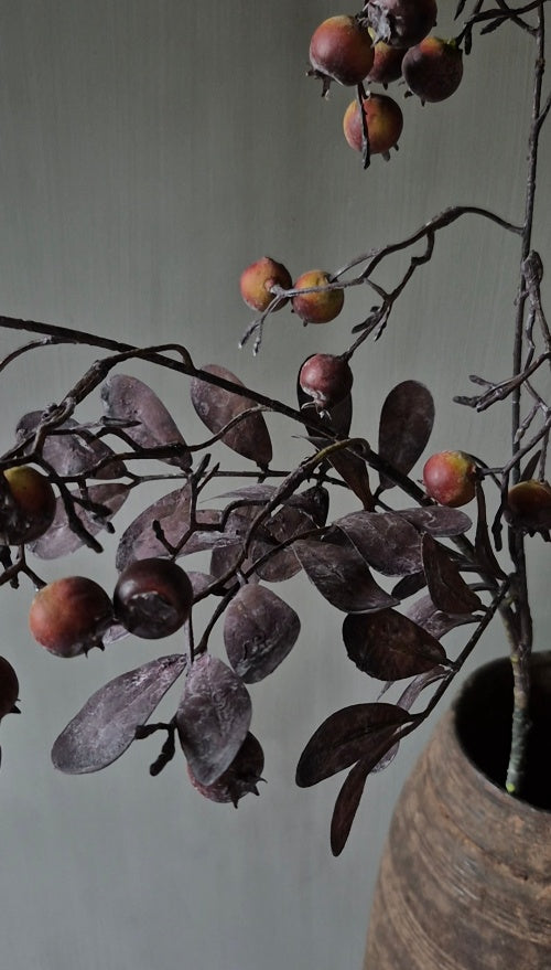 Rosehip artificial branch burgundy - 85 cm