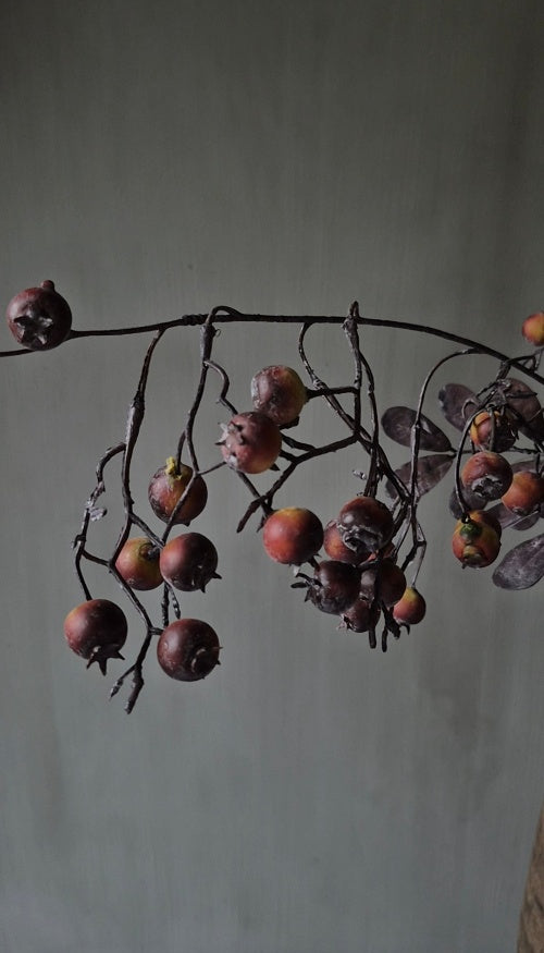 Rosehip artificial branch burgundy - 85 cm