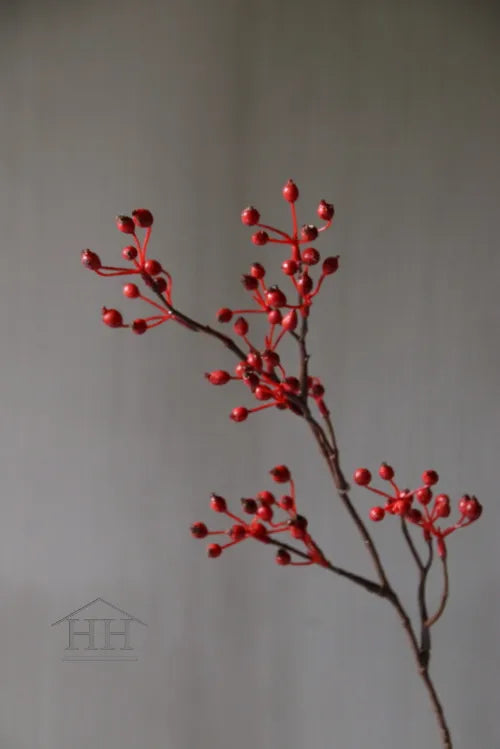 Hagebutten Kunstzweig rot - 62cm