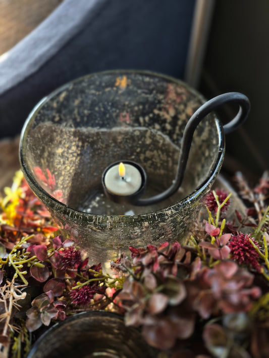 S-kandelaar zwart in windlicht