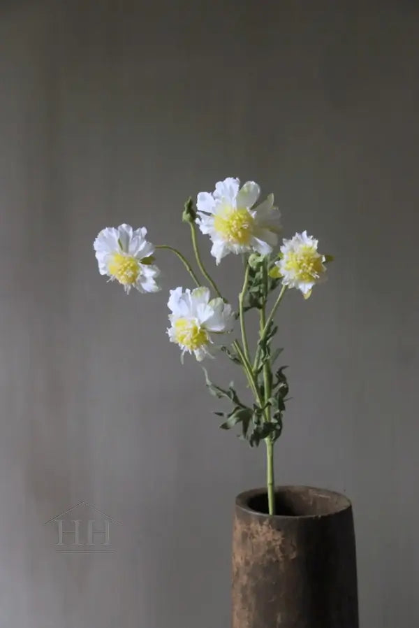 Scabiosa kunstbloem in wit