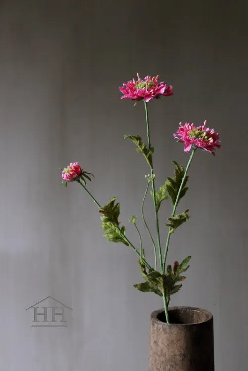 Kunstbloem scabiosa fel roze 66 cm