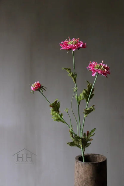 Kunstbloem scabiosa fel roze 66 cm