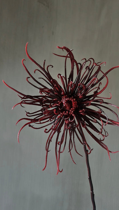 Spinchrysant kunsttak bordeauxrood - 75 cm