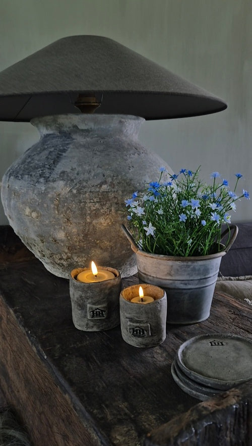 Blauwe sterbloem kunstplant in pot 25 cm