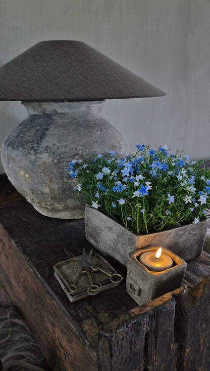 Blauwe sterbloem kunstplant in pot 25 cm