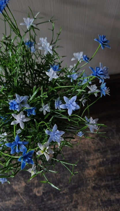 Blauwe sterbloem kunstplant in pot 25 cm