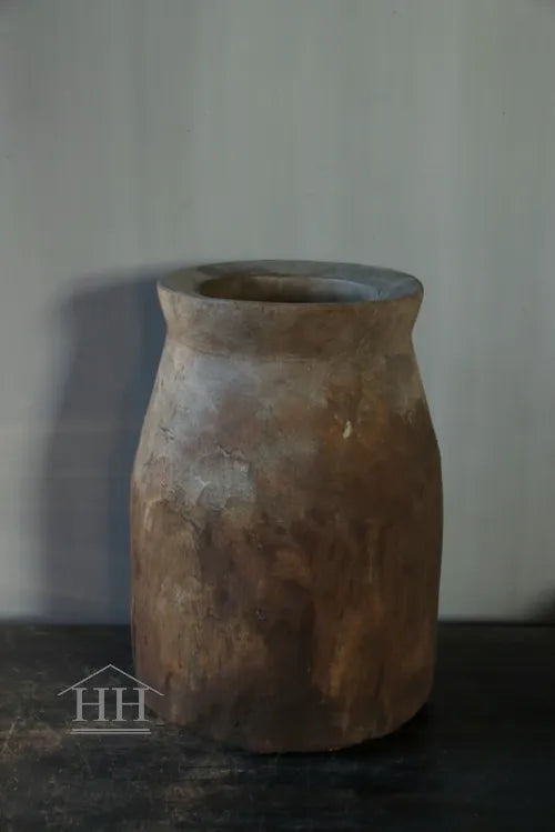 Houten pot vaas Uniek A2