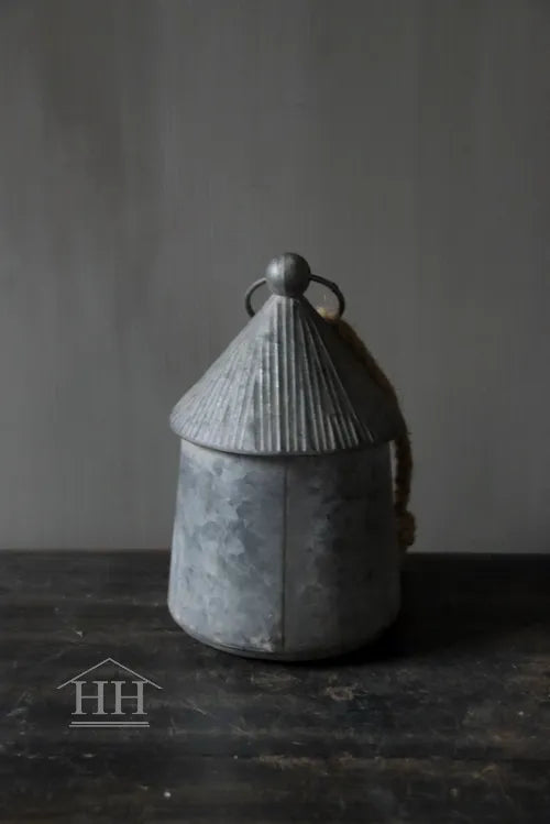 Zinken vogelhuisje grijs M