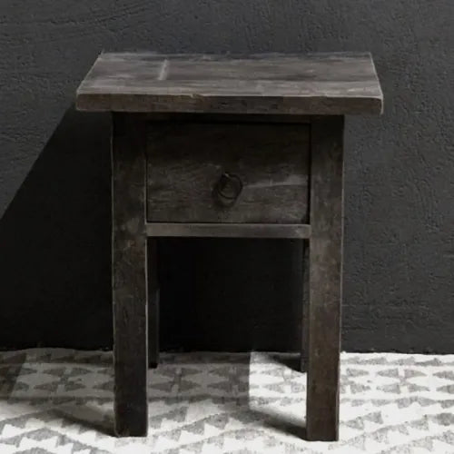 Wandtafeltje Lando verweerd hout met één lade op 4 pootjes