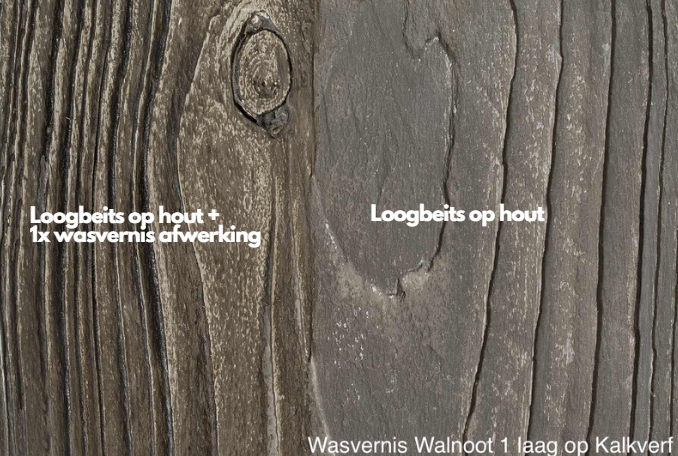 Walnoot wasvernis bewerking op loogbeits en hout